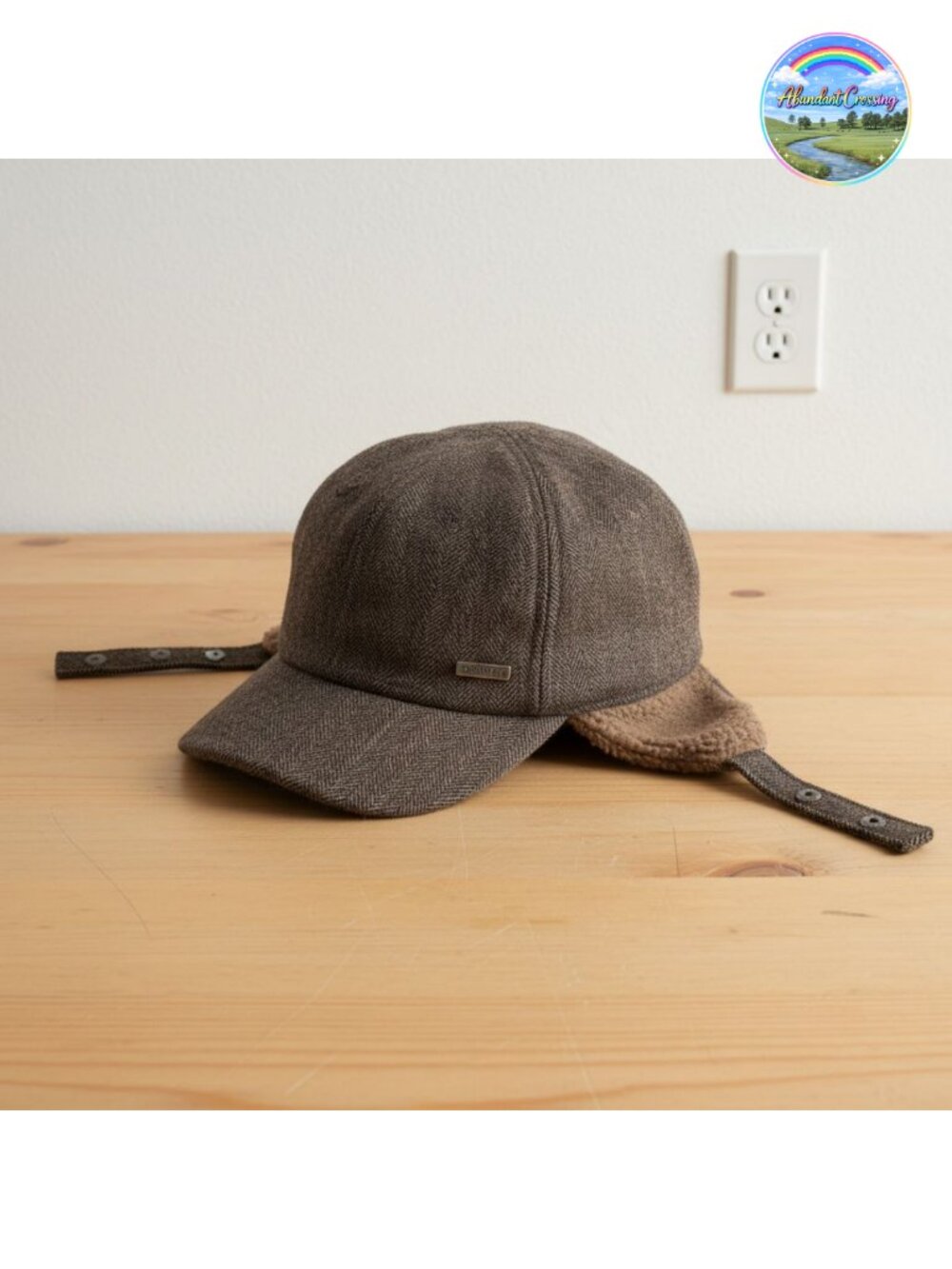 Unisex Wool Herringbone Earflap Trapper Baseball Cap Winter Ski Hat
